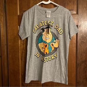 Flintstones T-Shirt Mens Size Medium “Greatest Dad In History” Grey New